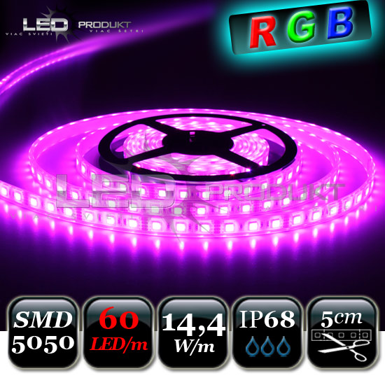 LED pásik 60LED/m RGB IP68